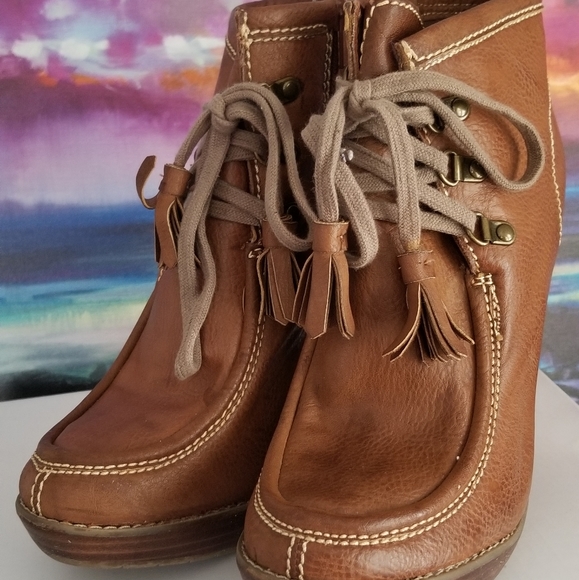 MIA Brown Leather Tassel Bootie - Picture 4 of 6